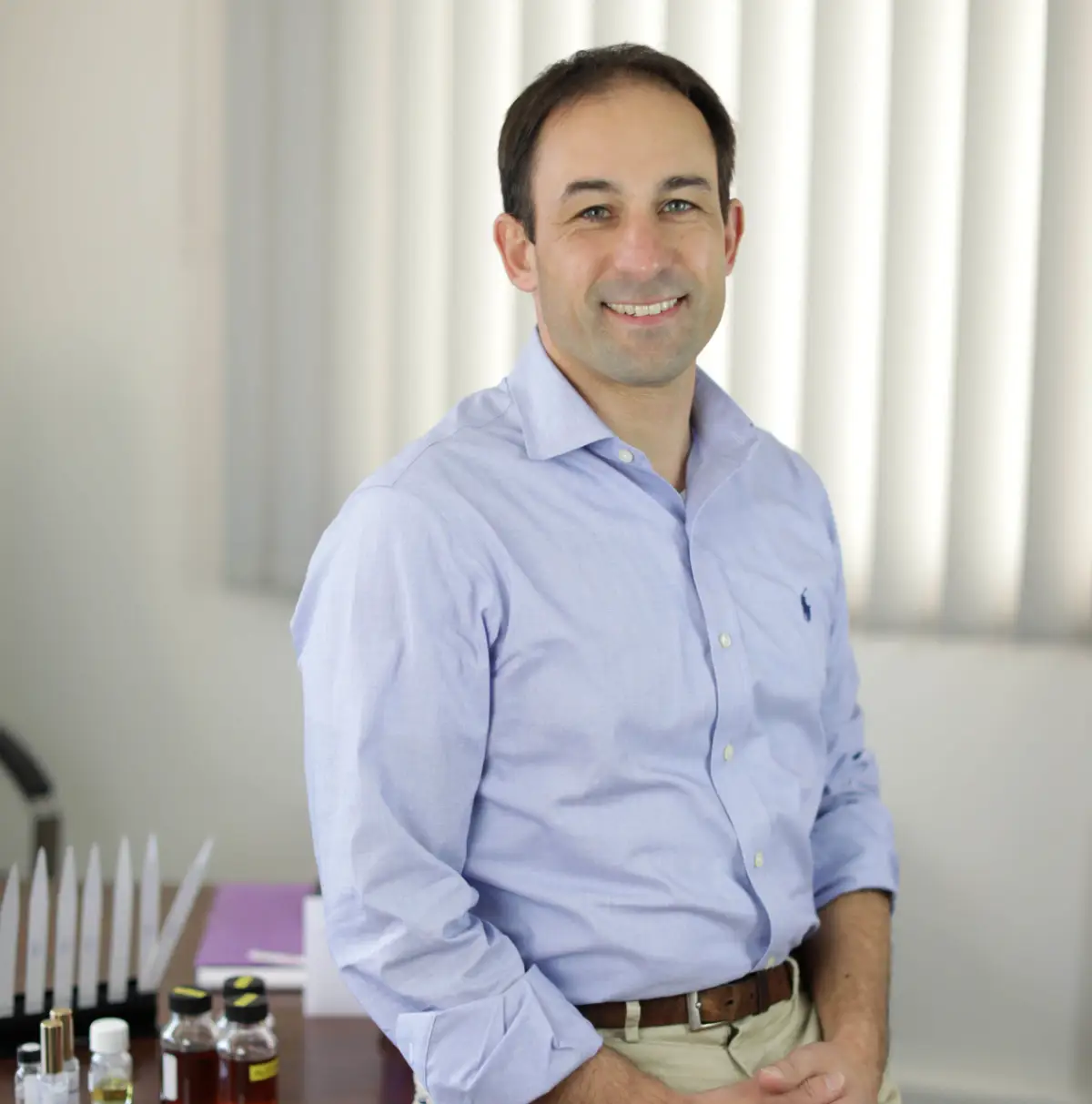 Portrait dans les bureaux de Néo Parfums à Grasse